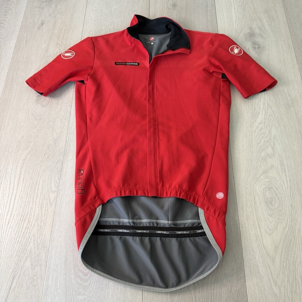 Castelli Rosso Corsa Cycling Jersey Gabba Windstopper Shirt Slim Size L Large